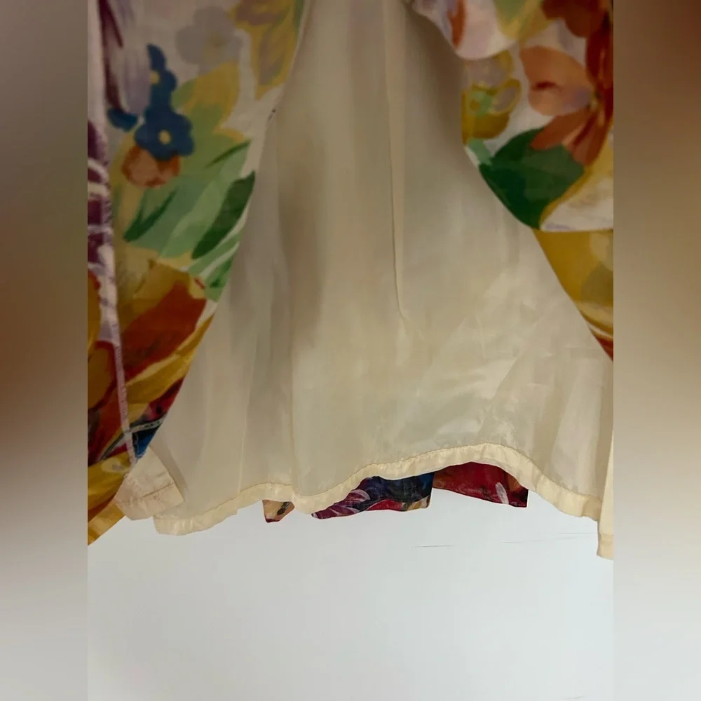 Vintage GEIGER Austrian Fine New Wool Colorful floral Pleated Skirt - Picture 9 of 11